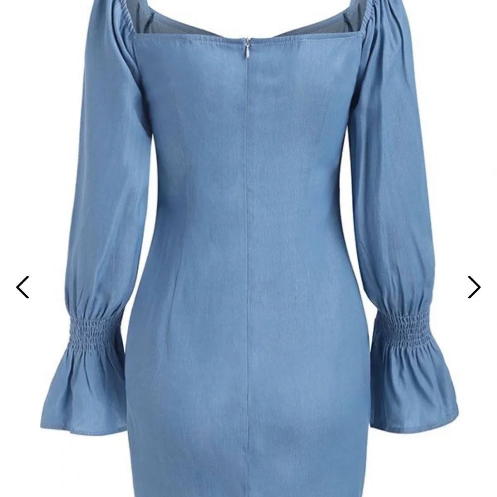 Drawstring Ruched Bodycon Mini Dress - Picture 9 of 9